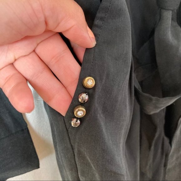 ONLY Front Pockets Long Romper Tie up Skull Head Button Lace Back - Picture 11 of 12